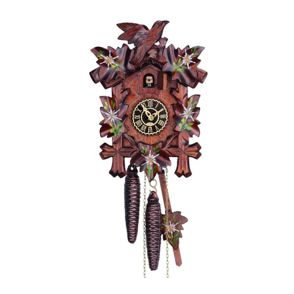 Pendule à Coucou Adolf Herr AH 40/1 QM - 5 Feuilles, Oiseau, Quartz, Neuve