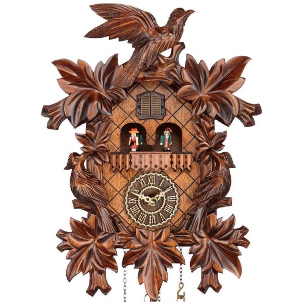 CM16 - Vintage allemand coucou horloge murale oscillant forêt noire horloge en bois alimenté par