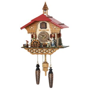 coucou chalet à clocher et toit rouge