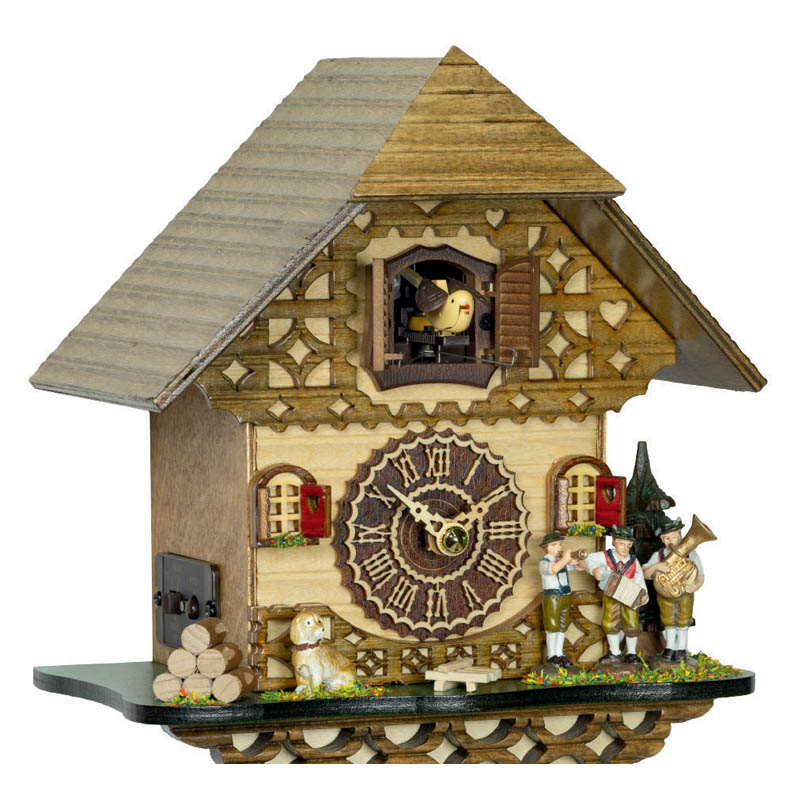 Horloge Coucou En Bois Massif 30 Cm - Mouvement à Quartz, Cri Du Coucou Et 12 Mélodies, Arrêt Nuit