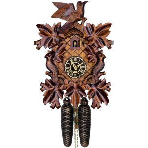 horloge à coucou 8 jours oiseaux et feuilles