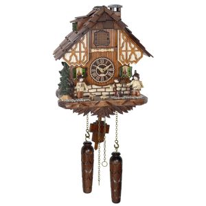 coucou avec figurines erzgebirge