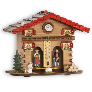 maison météo avec horloge miniature