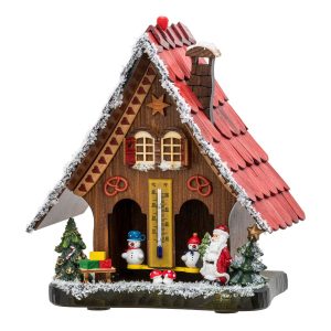 chalet météo de Nöel avec bonhommes de neige