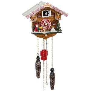 horloge coucou avec père noël Erzgebirge