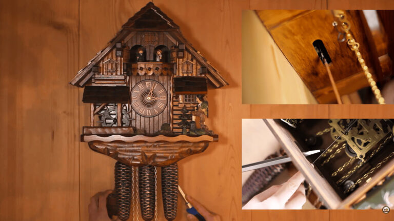 ajustement de la tige d'un coucou qui s'arrête